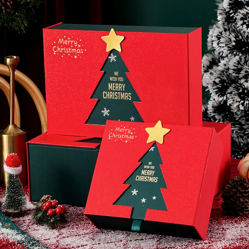 Christmas tree opening gift boxes, packaging collection