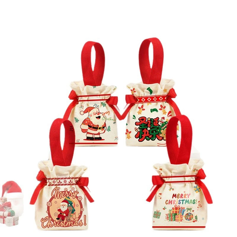 Christmas canvas gift bags, packaging collection