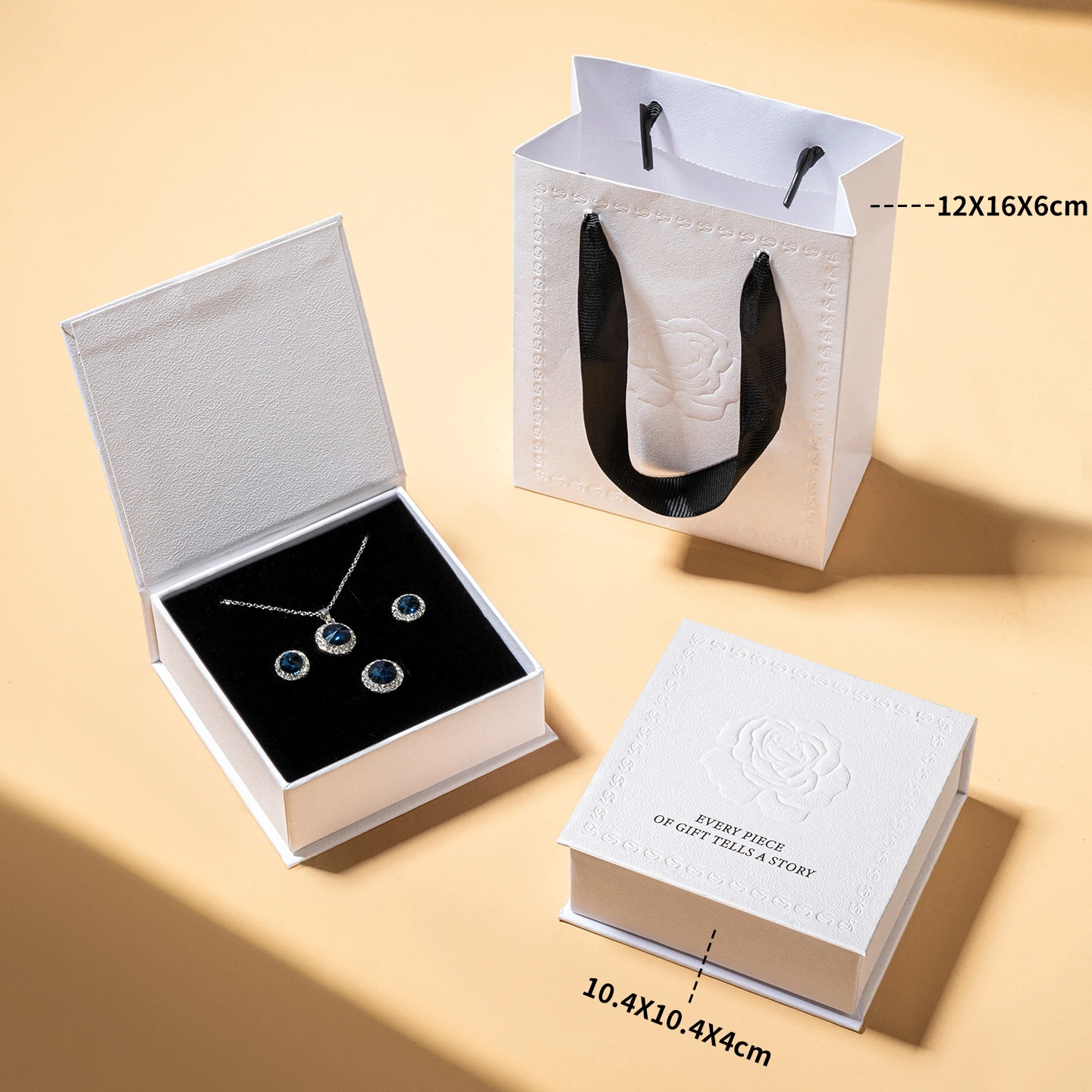 Textured jewelry packaging, packaging collection