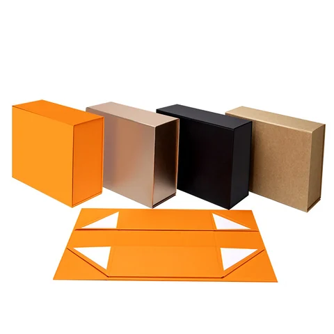 Triangular-handle folding boxes, packaging detail