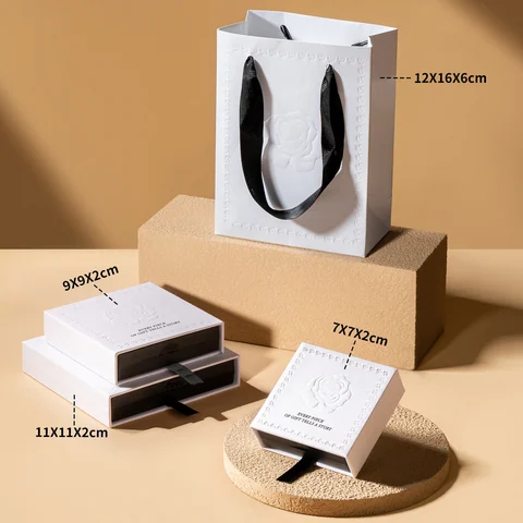 Textured jewelry packaging, packaging detail