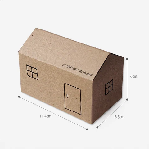 House-shaped folding gift boxes, packaging detail