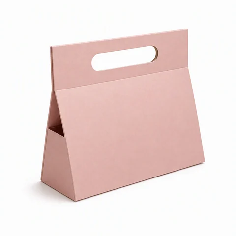 Triangular-handle folding boxes, packaging detail